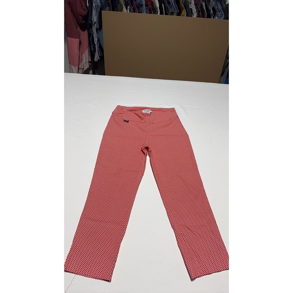 Peck & Peck Petite Red Geometric Patterned Casual Pants Size 4P